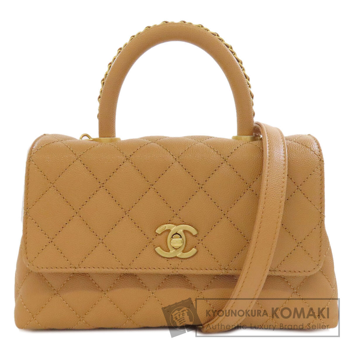 CHANEL   Handbag Coco Handle Matelasse GoldHardware 2WAY Grained Calfskin Skin Ladies