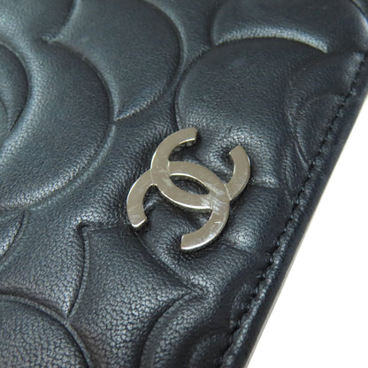 CHANEL   Long wallet (with coin pocket) Camellia COCO Mark SilverHardware Lambskin Ladies