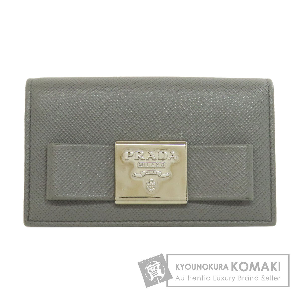 PRADA Fiocco Card Case Safiano Ladies [Used]