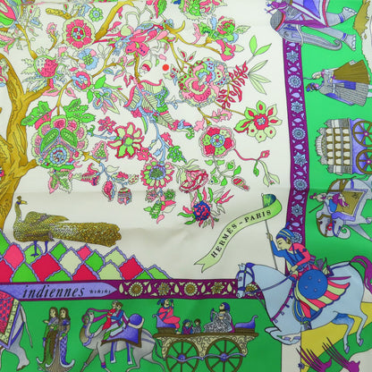 HERMES   Scarf Carre90 Dazzling India Silk Ladies