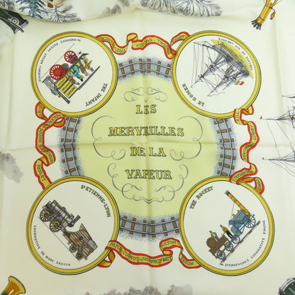 HERMES   Scarf Carre90 Wonderful Steam Engine Silk Ladies