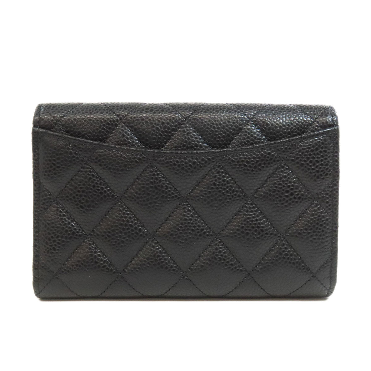 CHANEL   Bifold Wallet with Coin Pocket Tri-fold Wallet Matelasse GoldHardware Grained Calfskin Skin Ladies