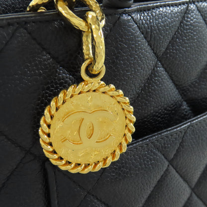 CHANEL Medallion GoldHardware Tote Bag Grained Calfskin Skin Ladies [Used]
