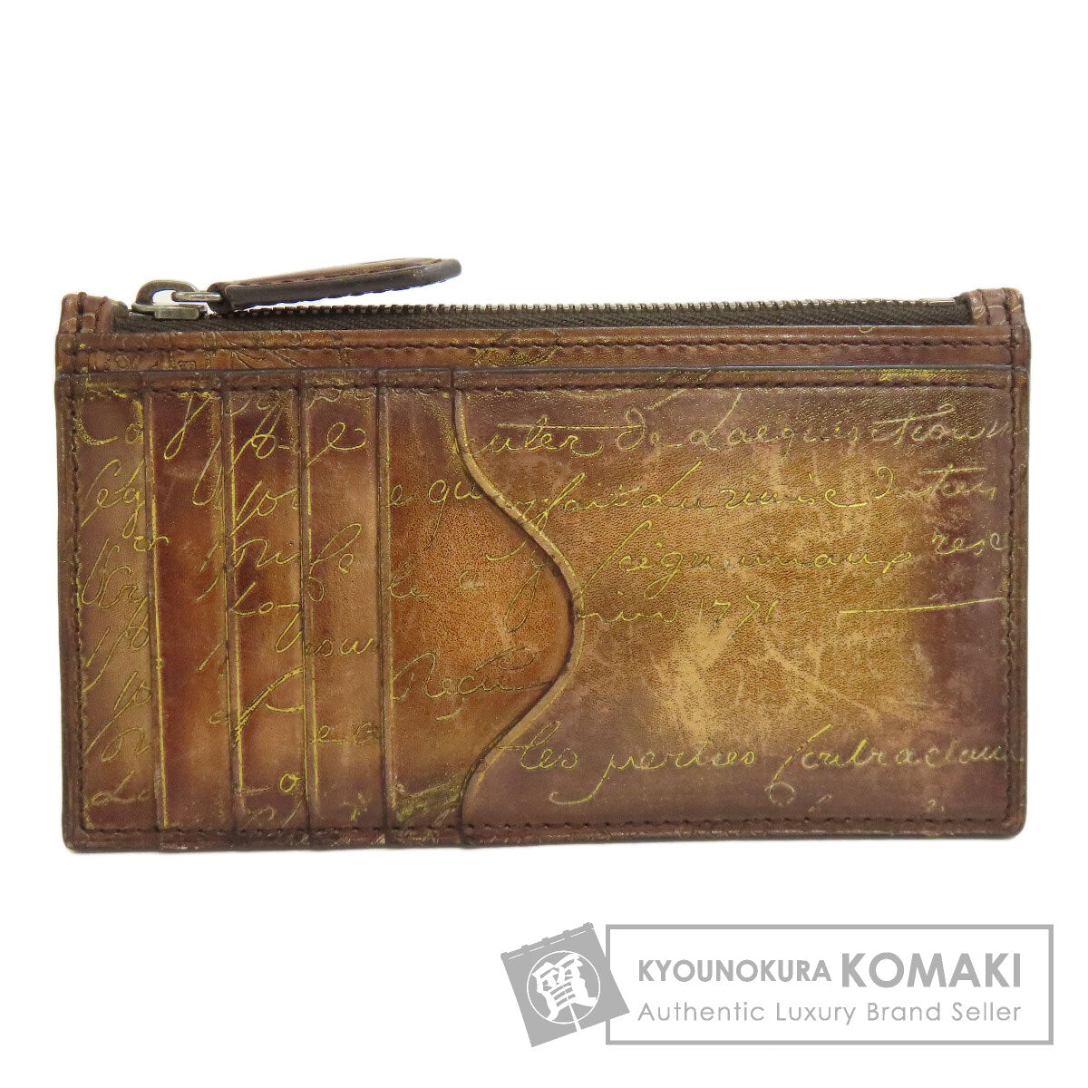Berluti Calligraphy coin purse Leather Ladies [Used]