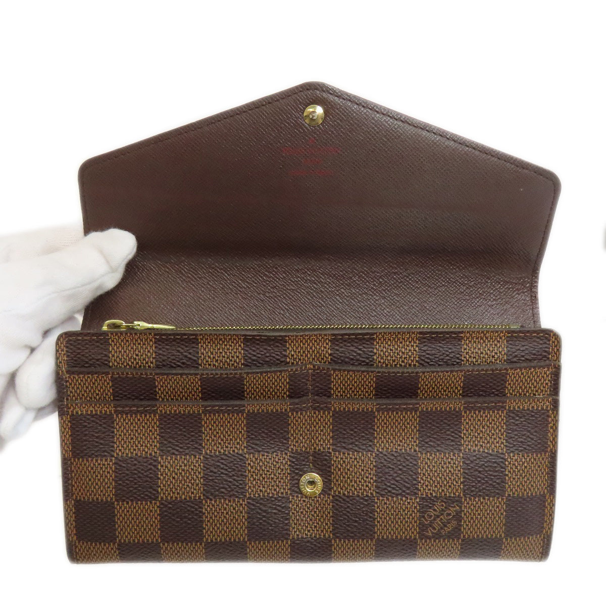 LOUIS VUITTON  N63209 Long wallet (with coin pocket) Portefeiulle Â· Sarah Damier canvas Ladies