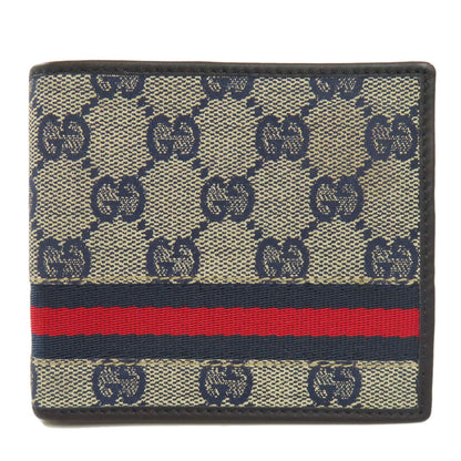 GUCCI  138073 Bifold Wallet with Coin Pocket GG Shelly line Canvas Ladies