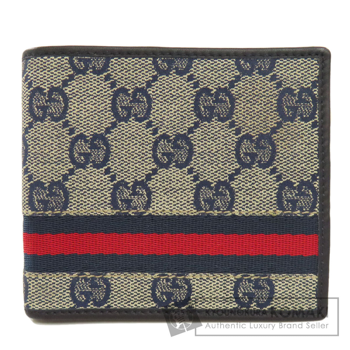 GUCCI  138073 Bifold Wallet with Coin Pocket GG Shelly line Canvas Ladies