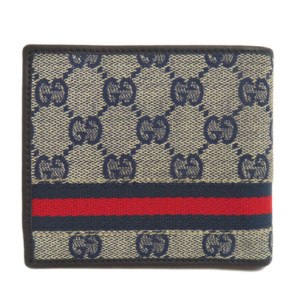 GUCCI  138073 Bifold Wallet with Coin Pocket GG Shelly line Canvas Ladies