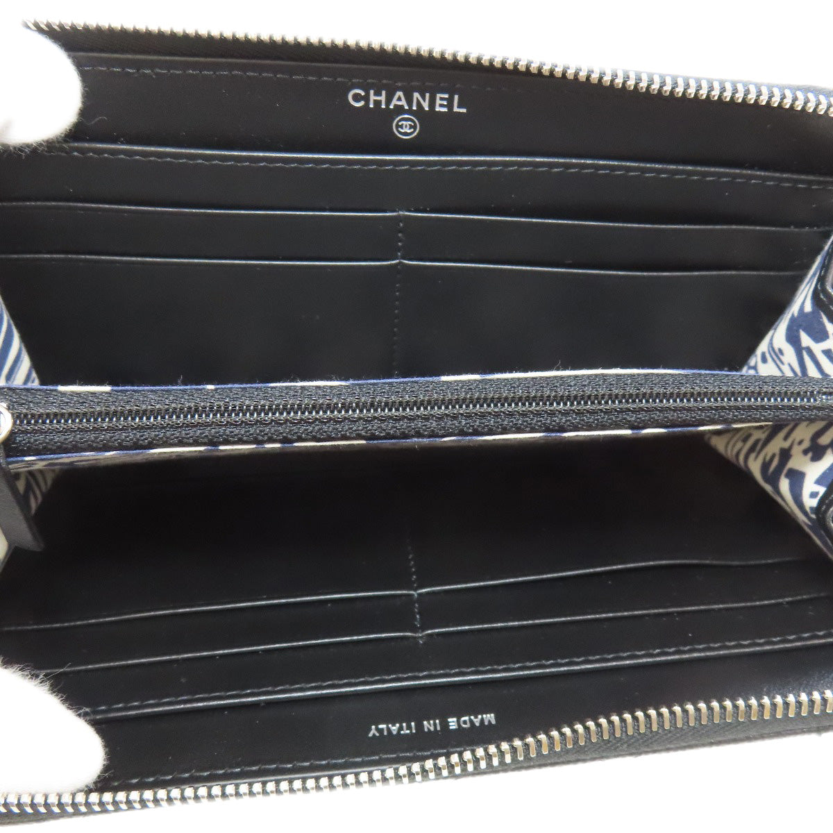 CHANEL   Long wallet (with coin pocket) Matelasse SilverHardware Grained Calfskin Skin Ladies