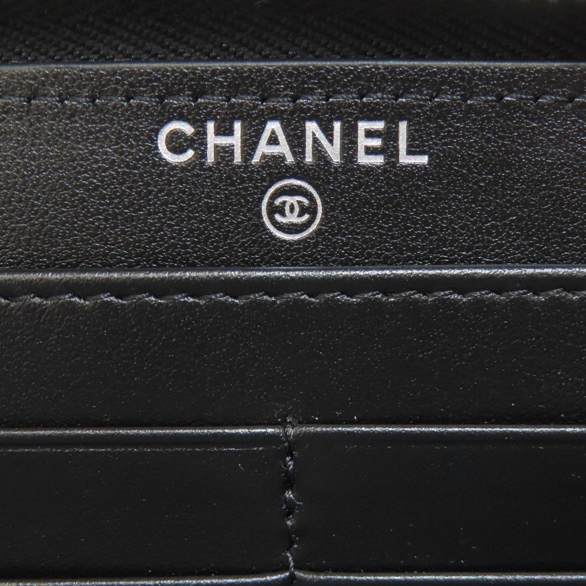 CHANEL   Long wallet (with coin pocket) Matelasse SilverHardware Grained Calfskin Skin Ladies