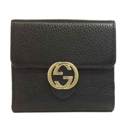 GUCCI  615525 Bifold Wallet with Coin Pocket Interlocking G outlet Leather Ladies