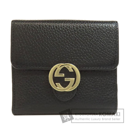 GUCCI  615525 Bifold Wallet with Coin Pocket Interlocking G outlet Leather Ladies