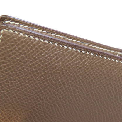 HERMES   Bifold Wallet with Coin Pocket Bearn Compact Etop GoldHardware Epsom Ladies