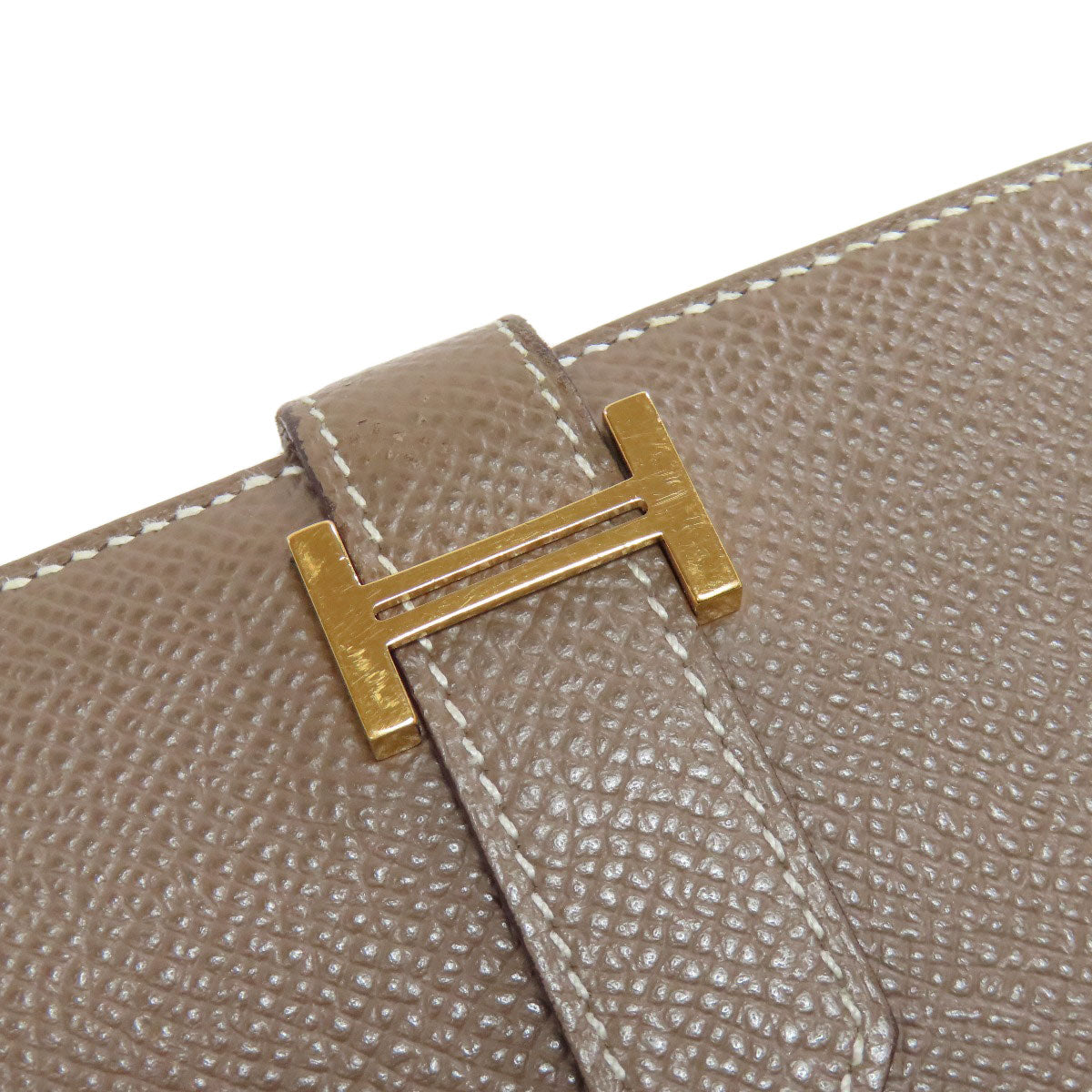 HERMES   Bifold Wallet with Coin Pocket Bearn Compact Etop GoldHardware Epsom Ladies