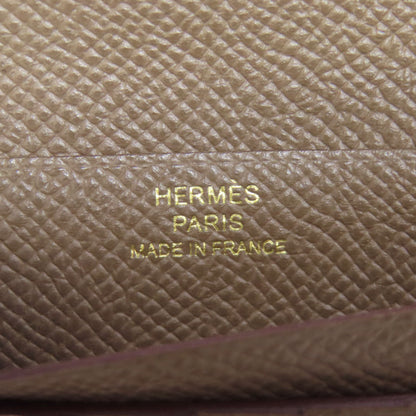 HERMES   Bifold Wallet with Coin Pocket Bearn Compact Etop GoldHardware Epsom Ladies