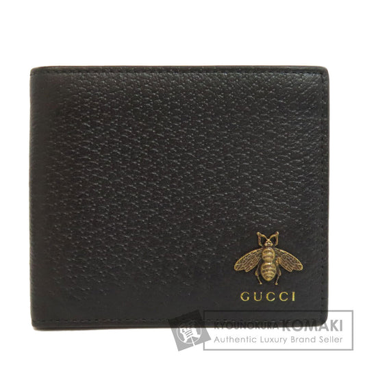 GUCCI  522915 Bifold Wallet with Coin Pocket Animalier Metal Bee Leather Ladies