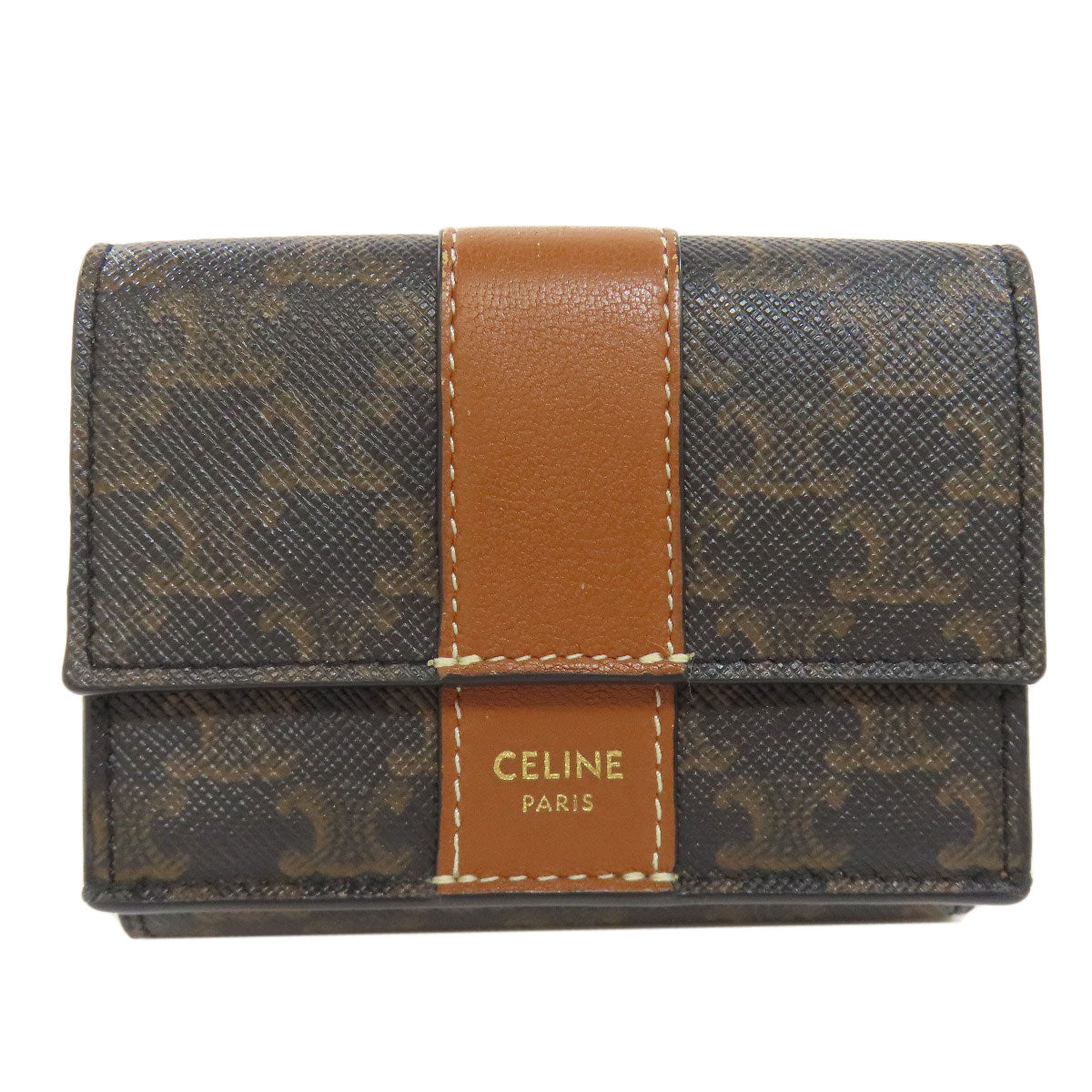 CELINE Tri-fold Wallet Macadam Bifold Wallet with Coin Pocket PVC Ladies [Used]