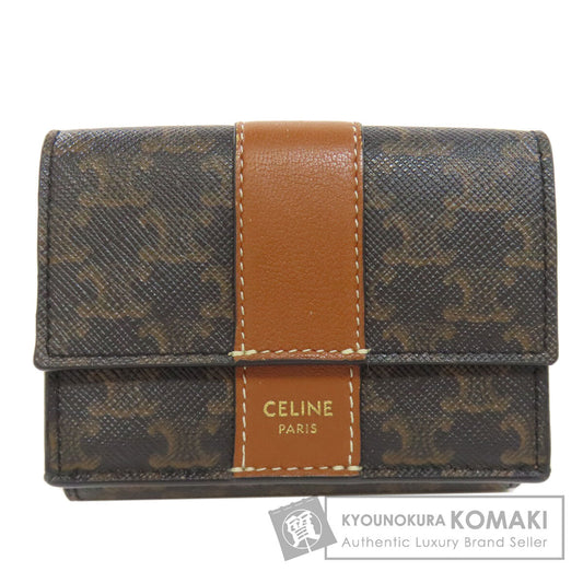 CELINE   Bifold Wallet with Coin Pocket Tri-fold Wallet Macadam PVC Ladies