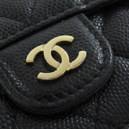 CHANEL   Bifold Wallet with Coin Pocket Tri-fold Wallet Matelasse GoldHardware Grained Calfskin Skin Ladies