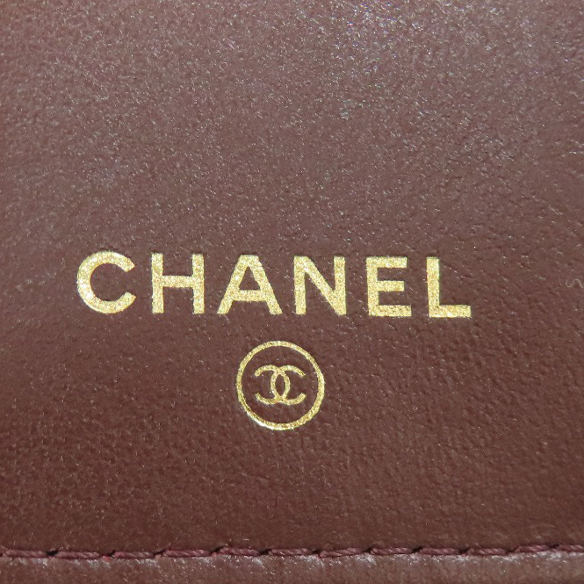 CHANEL   Bifold Wallet with Coin Pocket Tri-fold Wallet Matelasse GoldHardware Grained Calfskin Skin Ladies