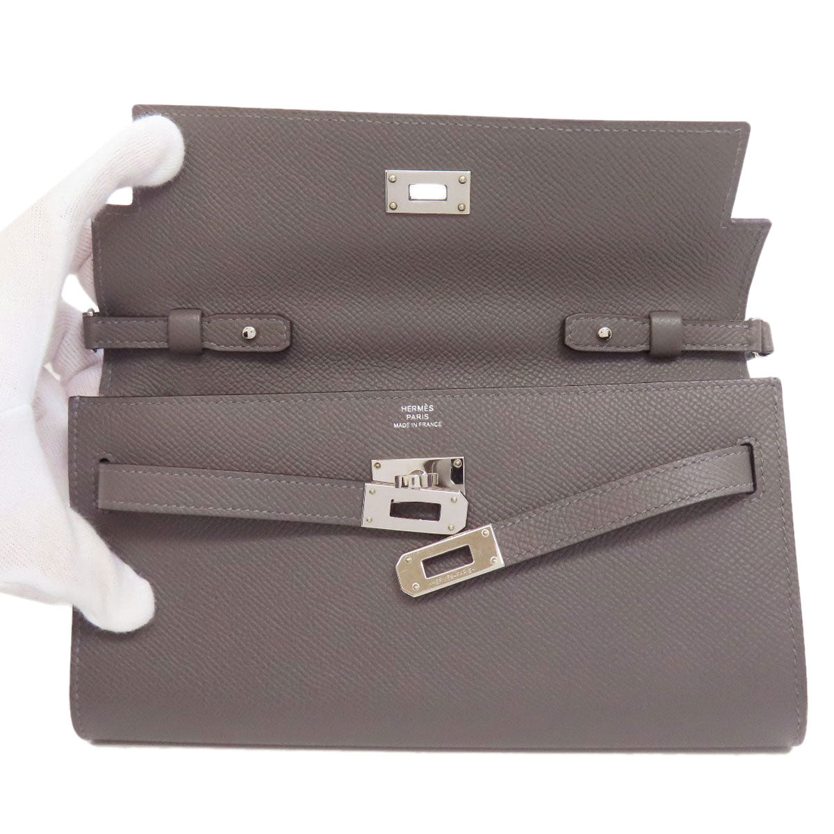 HERMES KellyToGo SilverHardware Long wallet (with coin pocket) Epsom Ladies [Used]