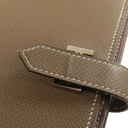 HERMES Bearn soufflet etope SilverHardware Long wallet (with coin pocket) Epsom Ladies [Used]