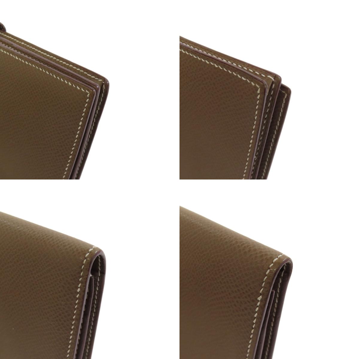 HERMES Bearn soufflet etope SilverHardware Long wallet (with coin pocket) Epsom Ladies [Used]