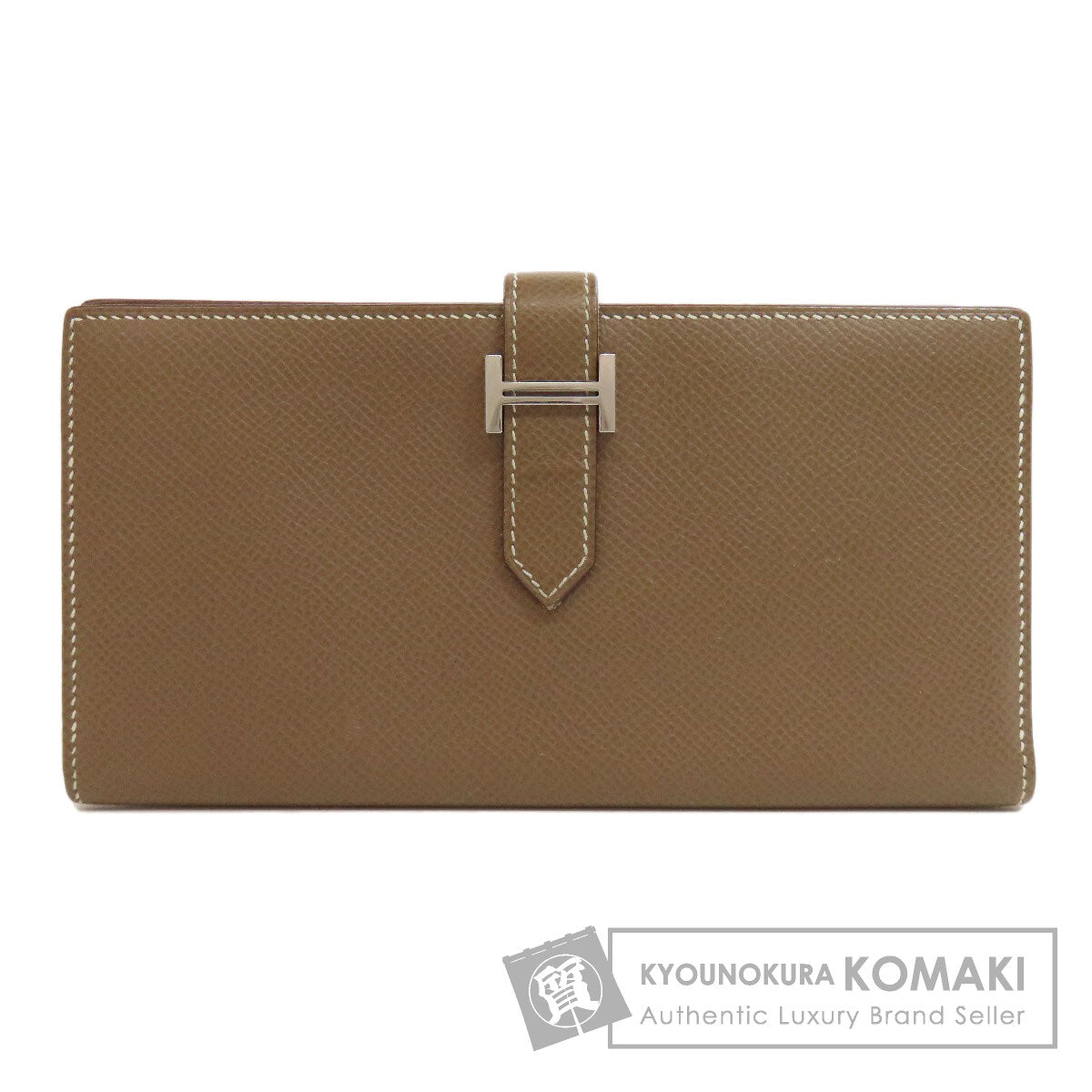 HERMES Bearn soufflet etope SilverHardware Long wallet (with coin pocket) Epsom Ladies [Used]