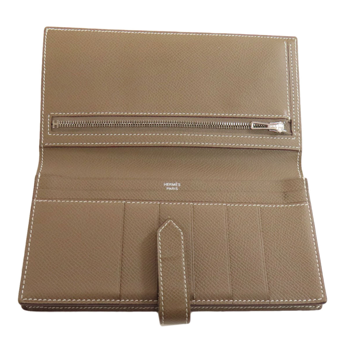 HERMES Bearn soufflet etope SilverHardware Long wallet (with coin pocket) Epsom Ladies [Used]