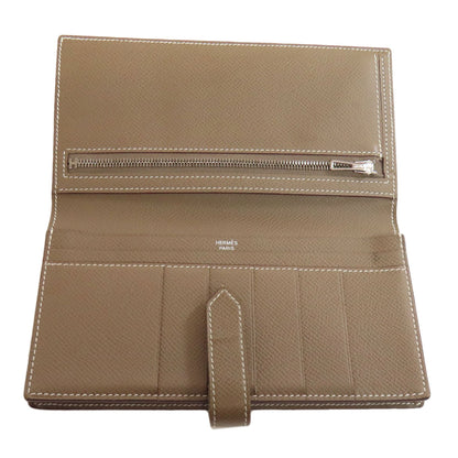 HERMES Bearn soufflet etope SilverHardware Long wallet (with coin pocket) Epsom Ladies [Used]