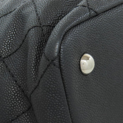 CHANEL Matelasse SilverHardware Tote Bag Grained Calfskin Skin Ladies [Used]