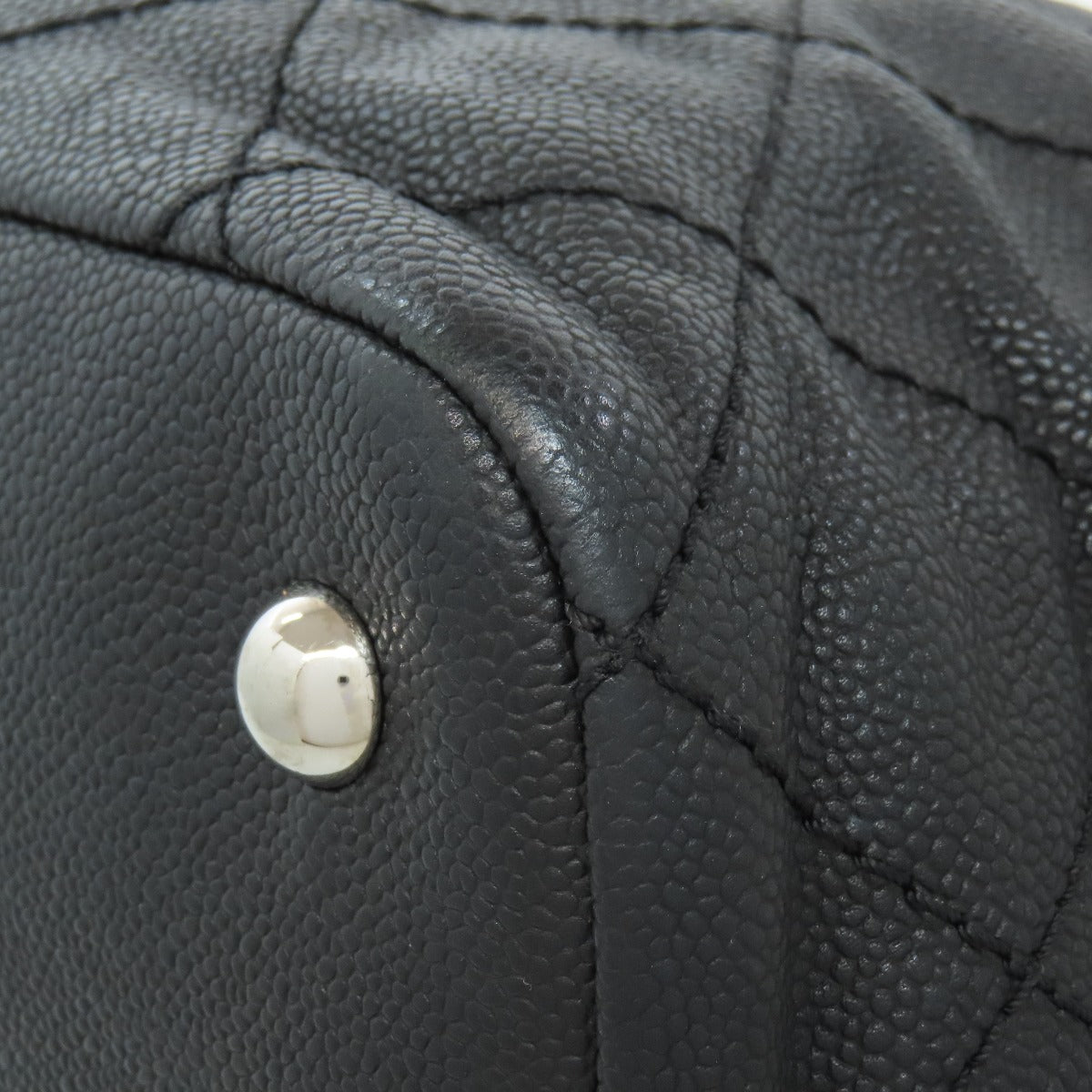 CHANEL Matelasse SilverHardware Tote Bag Grained Calfskin Skin Ladies [Used]