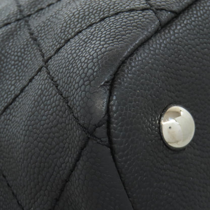 CHANEL Matelasse SilverHardware Tote Bag Grained Calfskin Skin Ladies [Used]