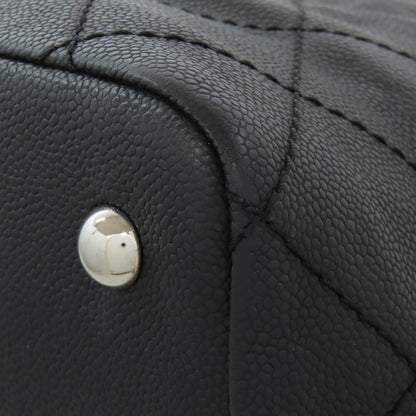 CHANEL Matelasse SilverHardware Tote Bag Grained Calfskin Skin Ladies [Used]