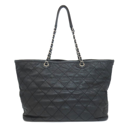 CHANEL Matelasse SilverHardware Tote Bag Grained Calfskin Skin Ladies [Used]