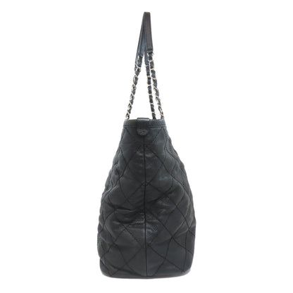 CHANEL Matelasse SilverHardware Tote Bag Grained Calfskin Skin Ladies [Used]