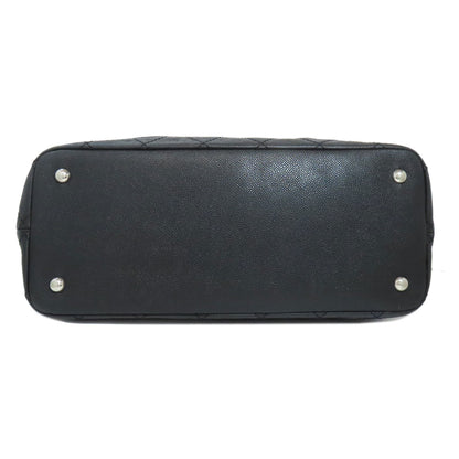 CHANEL Matelasse SilverHardware Tote Bag Grained Calfskin Skin Ladies [Used]