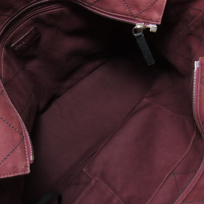 CHANEL Matelasse SilverHardware Tote Bag Grained Calfskin Skin Ladies [Used]