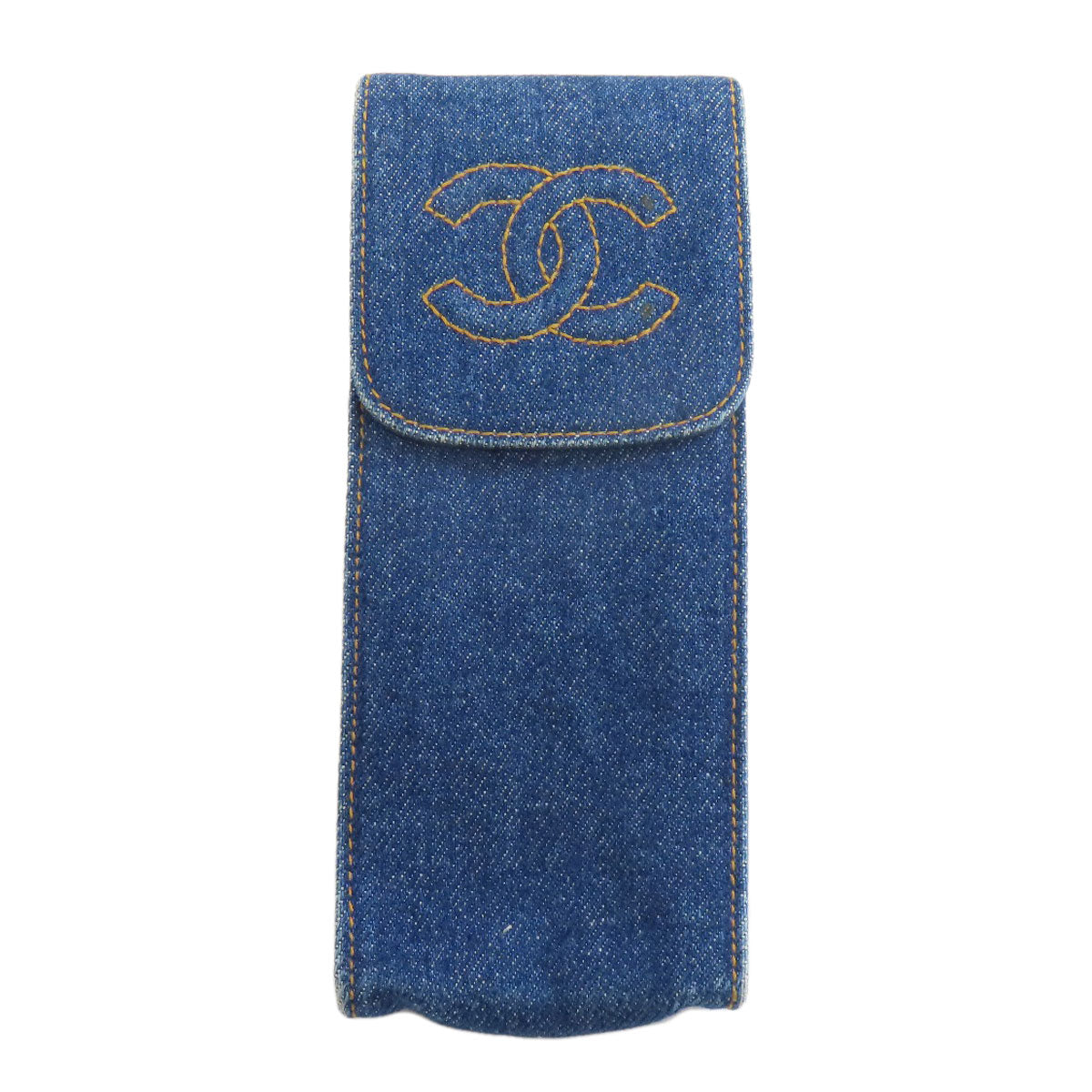 CHANEL COCO Mark glasses case Denim Ladies [Used]