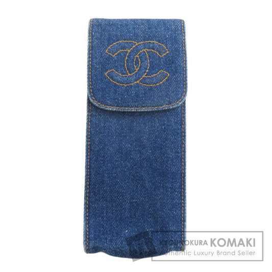 CHANEL COCO Mark glasses case Denim Ladies [Used]