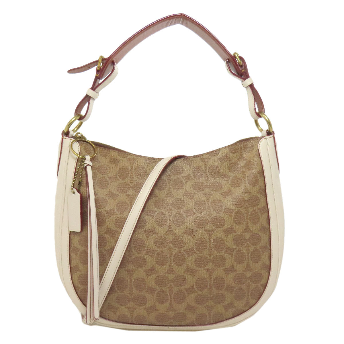 COACH 38580 Sutton Hobo One Belt Signature 2WAY Shoulder Bag PVC LeatherLadies [Used]