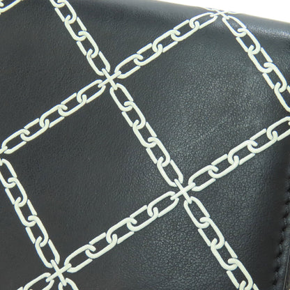 BURBERRY Chain motif Long wallet (with coin pocket) Leather Ladies [Used]