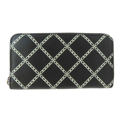 BURBERRY Chain motif Long wallet (with coin pocket) Leather Ladies [Used]