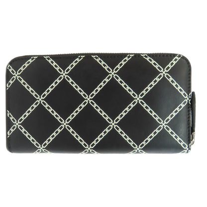 BURBERRY Chain motif Long wallet (with coin pocket) Leather Ladies [Used]