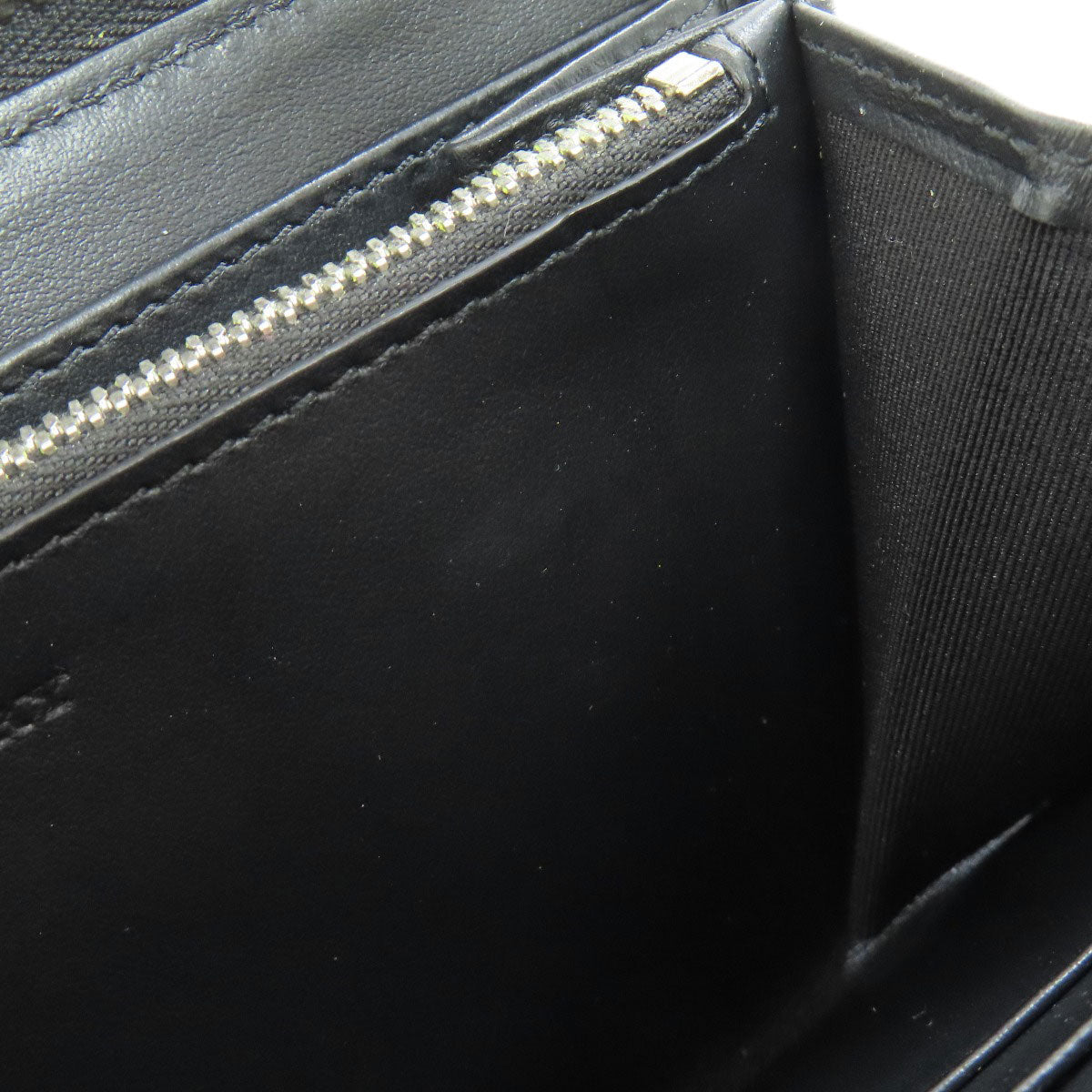 BURBERRY Chain motif Long wallet (with coin pocket) Leather Ladies [Used]