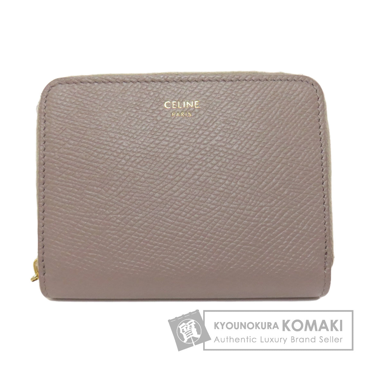 CELINE logo coin purse Leather Ladies [Used]