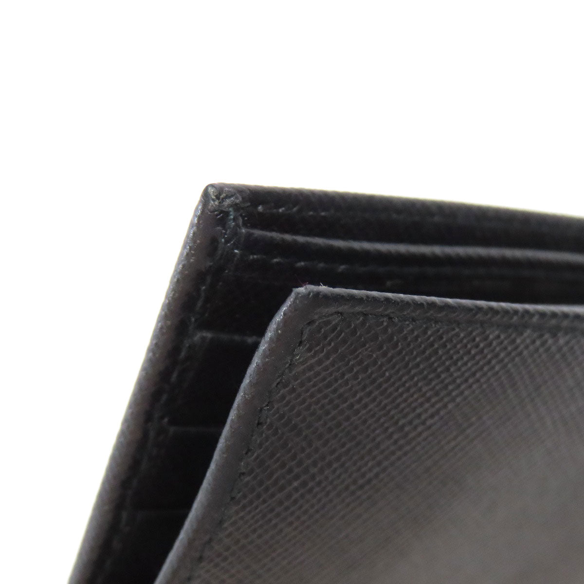 PRADA logo Bifold Wallet with Coin Pocket Safiano Ladies [Used]