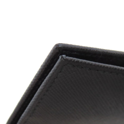 PRADA logo Bifold Wallet with Coin Pocket Safiano Ladies [Used]