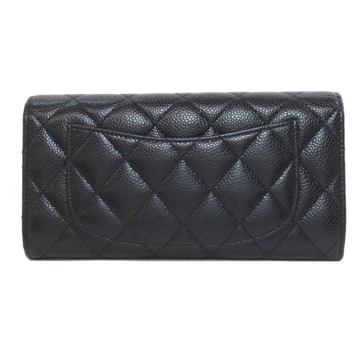 CHANEL   Long wallet (with coin pocket) COCO Mark GoldHardware Grained Calfskin Skin Ladies