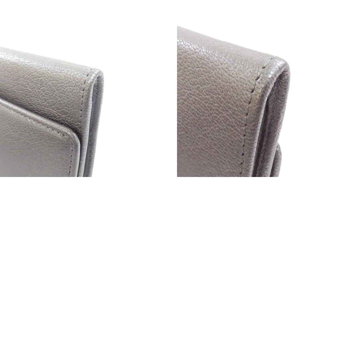 CHANEL COCO Mark SilverHardware Long wallet (with coin pocket) Calf Ladies [Used]